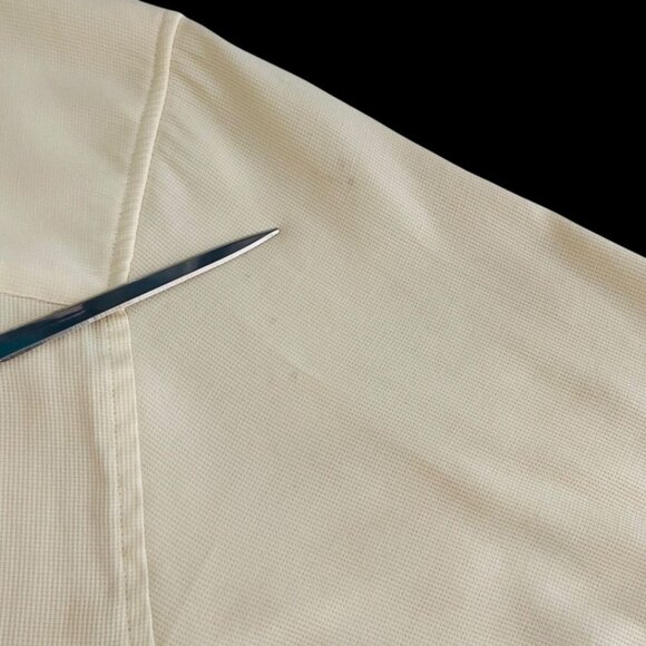 Vintage Cherokee Waikiki Wear Men's L Tan Rayon Camp Shirt Guitar Embroidery - Picture 7 of 13